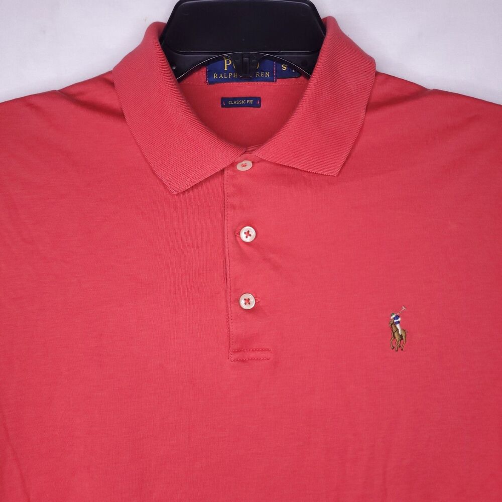 Ralph Lauren Polo Shirt Mens Small Red Pony Classic Fit Short Sleeve